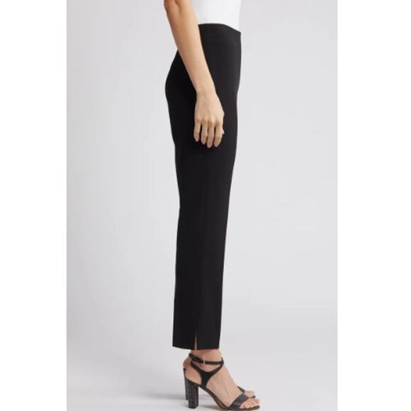 New HALOGEN Women's Black High Waist Side Slit Straight Leg Pants Size 18 - Picture 3 of 7